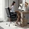 Flash Furniture Contemporary Chair Black Mid-Back Exec Chair, Fixed Arms, 18-1/4" to 22-1/4" Height GO-2286M-BK-GG - alternate 3